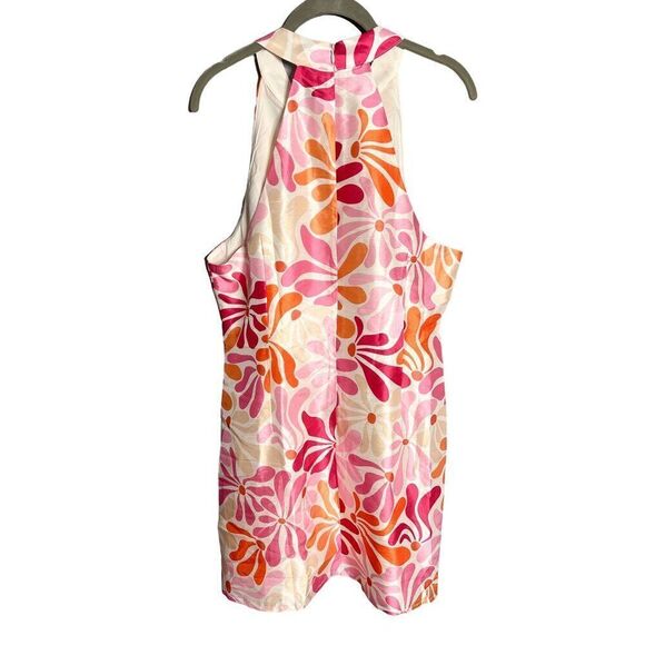 NEW Anthropologie Hutch Jones Halter Mini Dress Sz Large Pink Floral - Picture 6 of 10